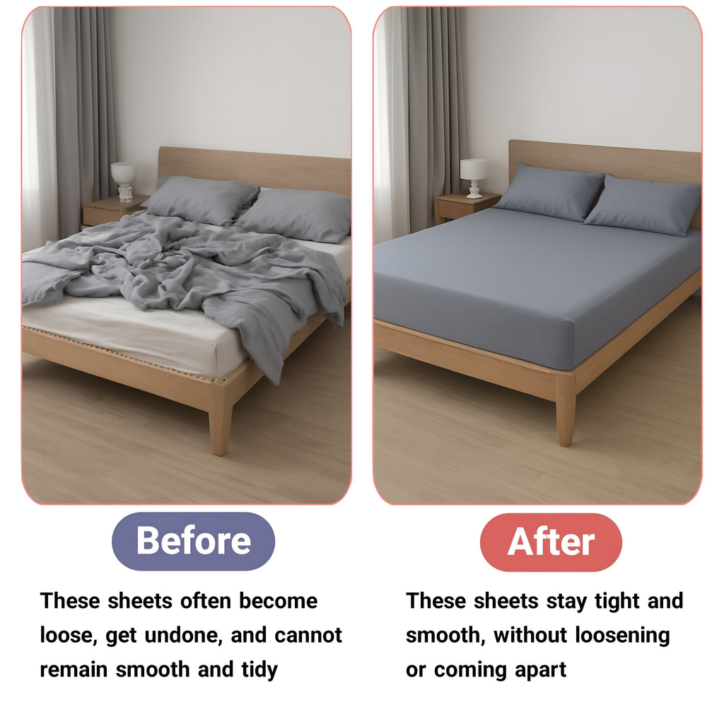 MRF SHOP Bed Sheet Holder, Adjustable Corner Grippers, Sheet Fasteners for Deep Mattress, Fits All Mattress Sizes, Keeps Sheets Smooth All Night, Includes Four Pieces in one Set