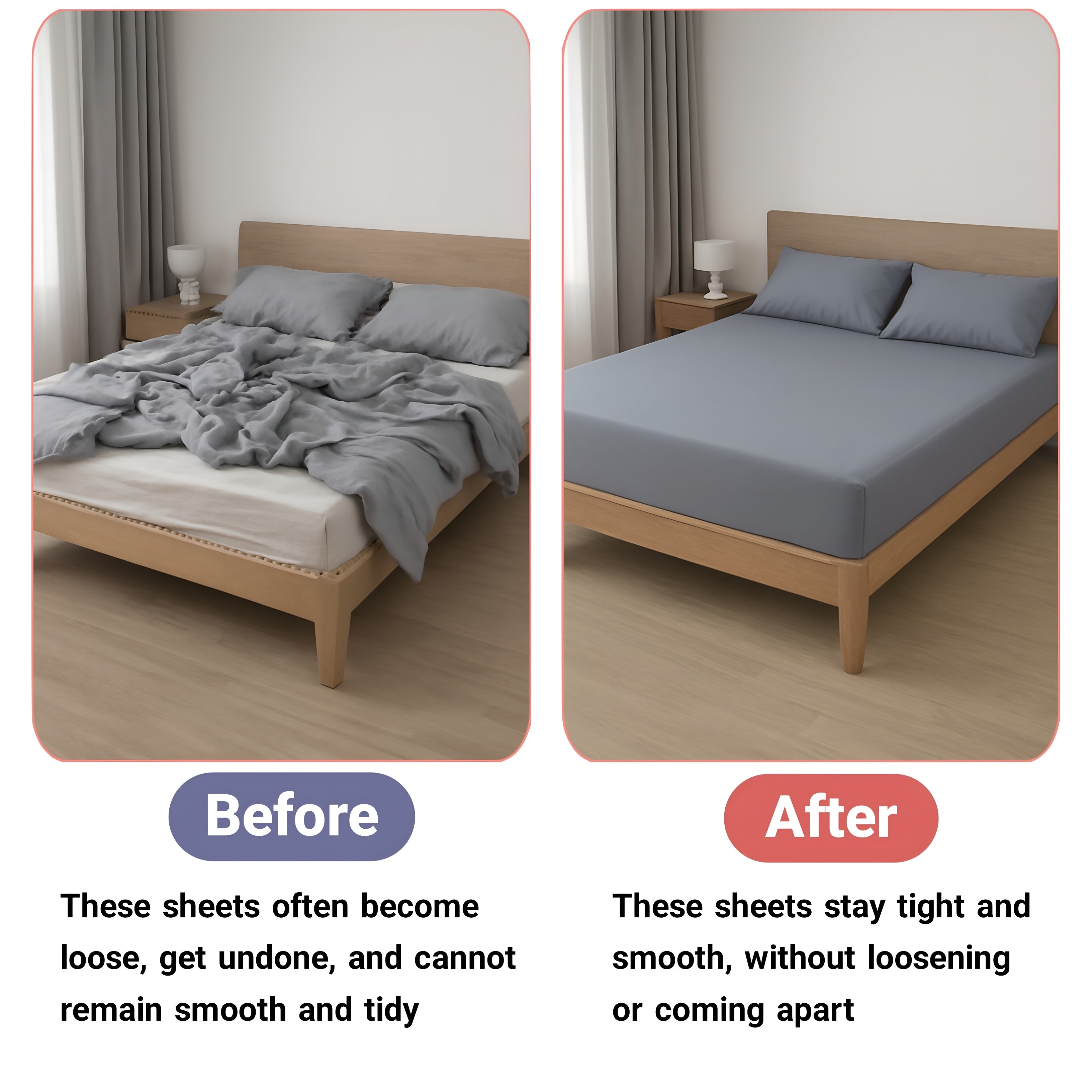 MRF SHOP Bed Sheet Holder, Adjustable Corner Grippers, Sheet Fasteners for Deep Mattress, Fits All Mattress Sizes, Keeps Sheets Smooth All Night, Includes Four Pieces in one Set