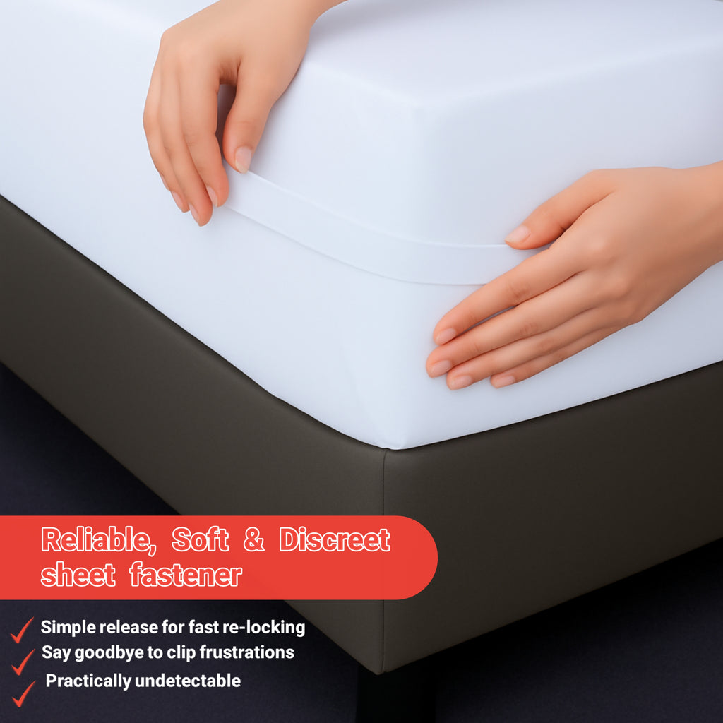 MRF SHOP Bed Sheet Holder, Adjustable Corner Grippers, Sheet Fasteners for Deep Mattress, Fits All Mattress Sizes, Keeps Sheets Smooth All Night, Includes Four Pieces in one Set